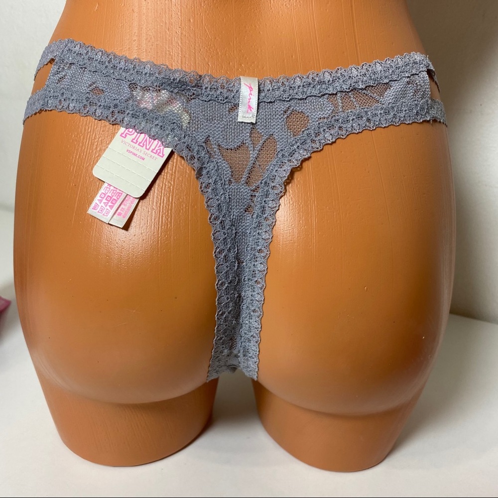 2 PINK VS LACE STRAPPY THONG BUNDLE - Picture 3 of 6